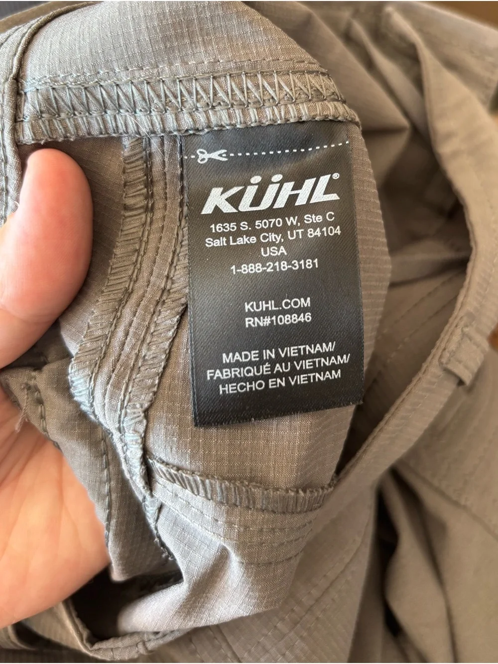 KUHL Women’s Size 8 Regular Gray Cargo Zipper Hiking Pants Pockets RN#108846